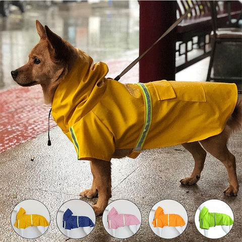 S-5XL Dog Reflective Rain Coat Waterproof Jacket