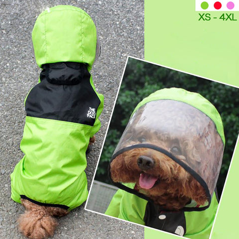 Fashion Dog Waterproof Detachable Rain Jacket XS-4XL