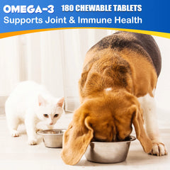 OMEGA-3 Health Supplement Suit for Dogs Cats Help Alleviate Seasonal Allergies Promotes Skin & Coat Health Boots Immune Function