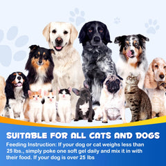 OMEGA-3 Health Supplement Suit for Dogs Cats Help Alleviate Seasonal Allergies Promotes Skin & Coat Health Boots Immune Function