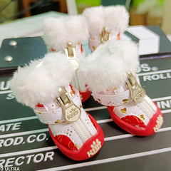 Snow Boots Shoes For Pets Dogs New 4pcs/lot Snow Anti-Skidding Small Animals Cat Puppy Boots Foot Wear  Accessories Supplies