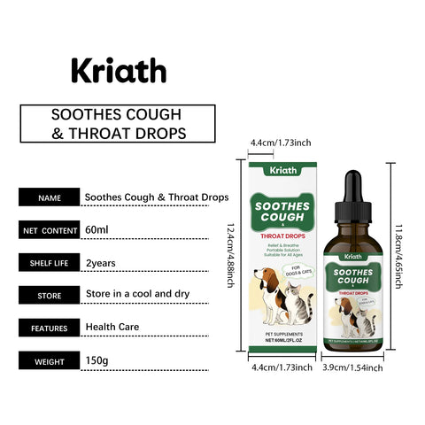 Pets Herbal Throat-Moistening Nutritional Liquid Soothing Throat Support Respiratory Health Aid Digestion Dogs Care Supplements