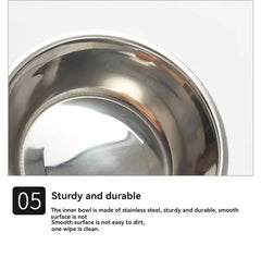 1 PCS Dual Bowl Stainless Steel Double Pet Bowls for Dogs and Cats - Non-Skid Base - Perfect for Food and Water - Easy to Clean