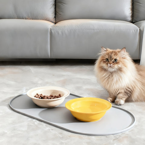 Multi-Functional Pet Feeding Mat Suitable for Cats and Dogs,Easy to Clean Durable Surface for Wet/Dry with Non-Slip Raised Edges