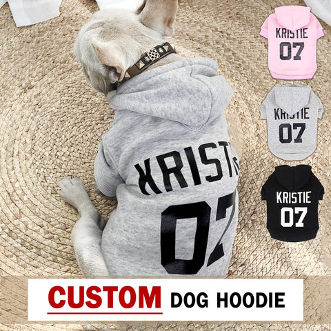 Custom Dog Hoodie Sweatshirt Cotton Small to Large