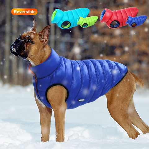 Fashion Reversible Warm Dog Vest Jacket 3 Layer Thick Waterproof for Small to XLarge