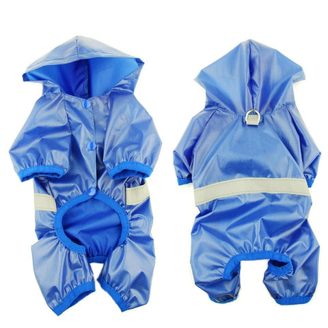 Dog Waterproof Raincoat Reflective Jumpsuit