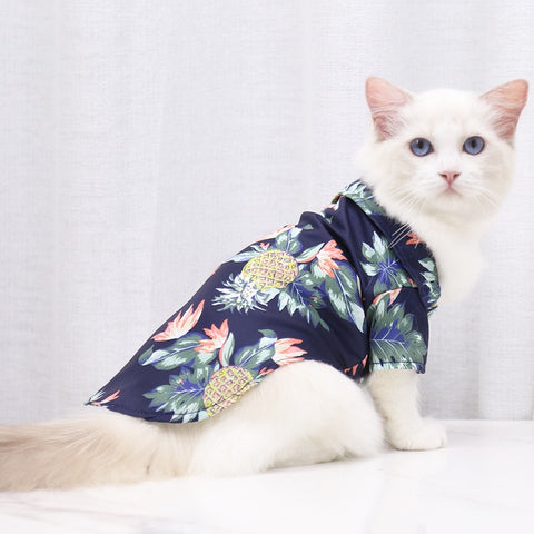 Fashion Tropic Shirts Floral Cat/Dog  Hawaiian Print Small Large